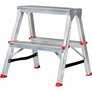 Žebřík Hliníkový žebřík 2 stupně oboustranný Stolička hliníková
