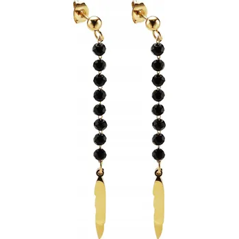 Náušnice Náušnice VISACÍ pírko OCEL UŠLECHTILÁ POZLÁCENÁ