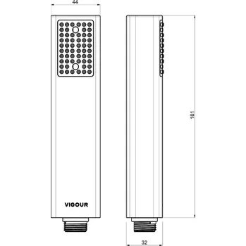 Sprchová hlavice Sprcha ruční, VIGOUR WHITE