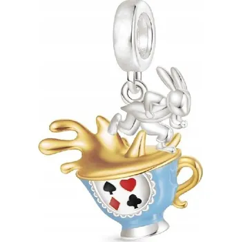 Přívěsek Stříbrný přívěsek Disney alenka v říši divů králík konvička stříbro 925