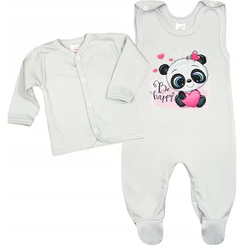 Dupačky Dupačky + kaftan se zipem, bio bavlna , panda popelavá 56 KLEKLE