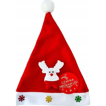 Vánoční dekorace Vánoční LED čepice Santa Clause s motivem Sob - červená