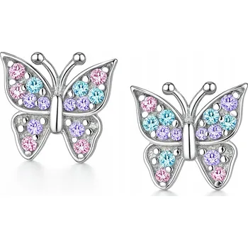 Náušnice Náušnice Mennica Bydgoska Motýlci ryzost 925 vícebarevné