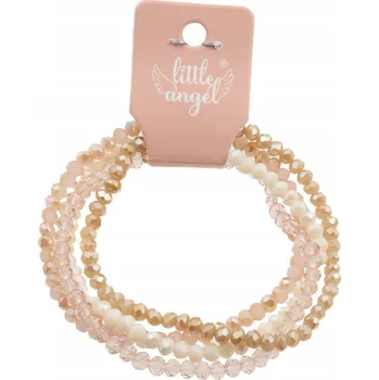 Náramek Sada 4 kusů náramků na gumičce, pastelově růžová/nude