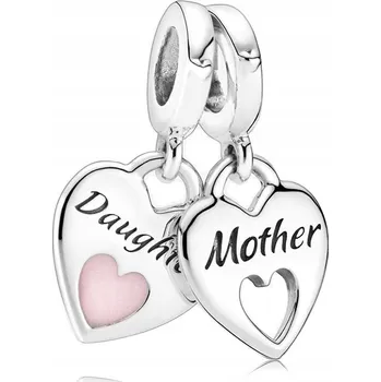 Přívěsek Přívěsek STŘÍBRO 925 Charms Korálek 2v1 Matka a Dcera Mother Daughter