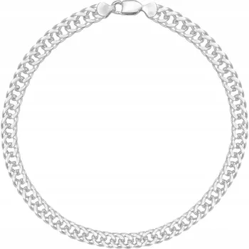 Náramek Náramek ROMBO dvojitý pancéřový stříbrný pánský 21cm plný 2mm STŘÍBRO 925