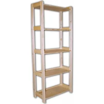 regál Biedrax Regál dřevěný masivní 43,5 x 68 x 166 cm, 5 polic Barva: Přírodní