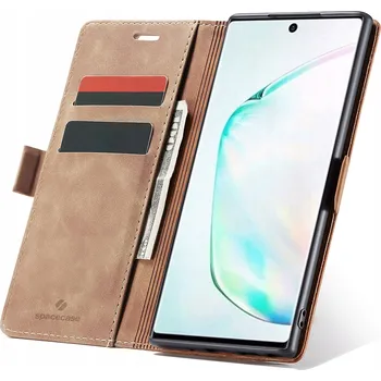Pouzdro na mobilní telefon Pouzdro s klopou Spacecase pro Samsung Galaxy Note 10 Plus, hnědé