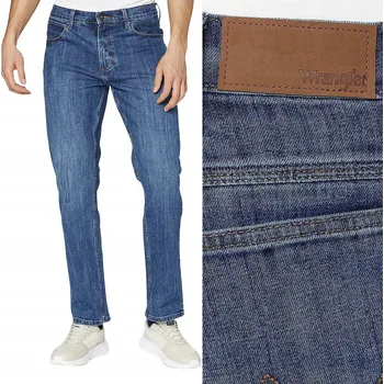 Pánské džíny Wrangler STRAIGHT Mid Stone RED KABEL Džíny STŘIH STRAIGHT pánské džíny W34 L32