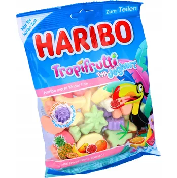 Bonbon Haribo Tropifrutti Jogurt Pěnové Želé Mix Jogurtový Meloun Ananas 160g DE