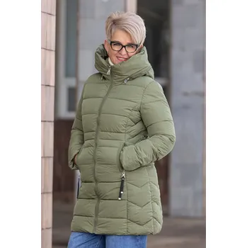 Dámský kabát ATURE Zimní kabát HEAVEN [RQW-8077] Barva: Khaki, Velikost: XL