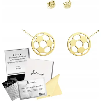 Náušnice Fotbalové Náušnice pozlacené stříbro