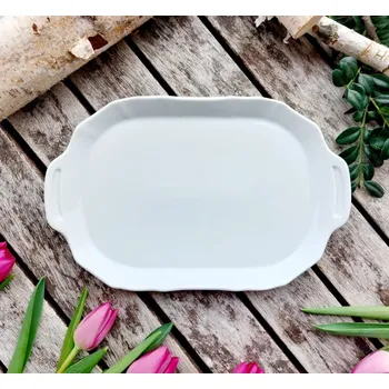 BERNADOTTE podnos 23 cm, bílý, Thun 1794 (Porcelánový podnos 2. jakost)