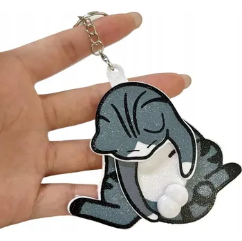 Přívěsek Zábavná přívěsek na klíče kočka – interaktivní přívěsek s otáčecími se kočičími vajíčky