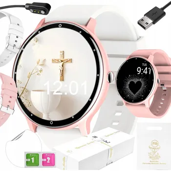 Hodinky HODINKY CHYTRÉ HODINKY SMARTBAND Rubicon SMS KROKY POLSKÉ MENU PINK HOVORY