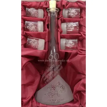 Pískovaná velká souprava 6+1 - Růže