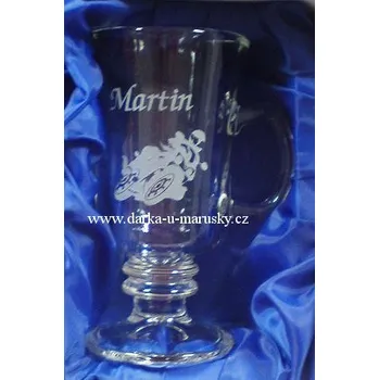 Sklenice Pískovaná Venézie dekor- Motorkář č.3