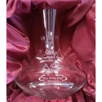 Pískovaná KARAFA XL - Orchidej