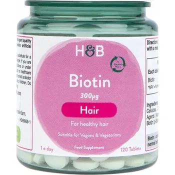 Biologicky aktivní BIOTIN 300 mcg 120 tablet. PRO VLASY