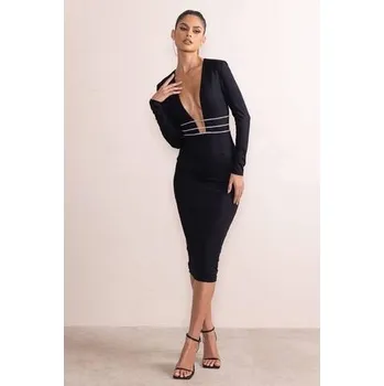 Dámské šaty ŠATY MIDI ŠATY CLUB L ZIRKONY (38)