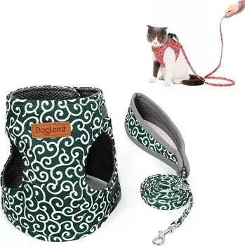 Postroj pro psa TopTechnology DogLemi Hrudní postroj pro kočky a psy - Vodítko, Velikost: S (Zelená)