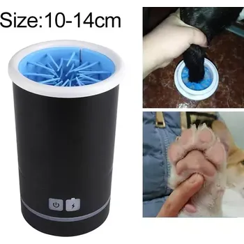 TopTechnology Automatický umývací hrnek pro nohy domácích mazlíčků, M 10-14cm (černý)