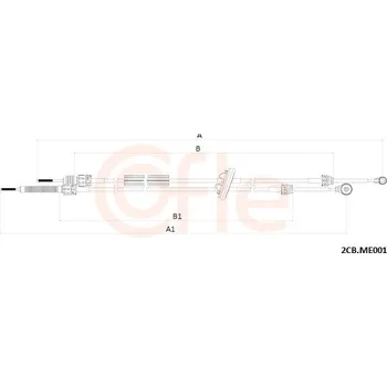 Tažné lanko, ruční převodovka, 2CB.ME001