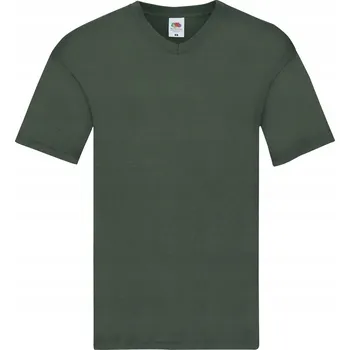 Pánské tričko Pánské originální bavlněné Tričko s výstřihem do V v barvě Zeleň vel. S