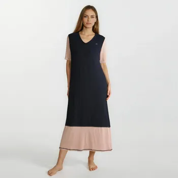 Dámská noční košile TREAT WEAR DÁMSKÁ NOČNÍ KOŠILE - FRESH DLOUHÁ: Černá+Latte M