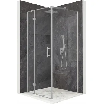 Sprchový kout čtvercová výklopná stříbrná 80x80 cm sklo 6 mm + povrchová úprava