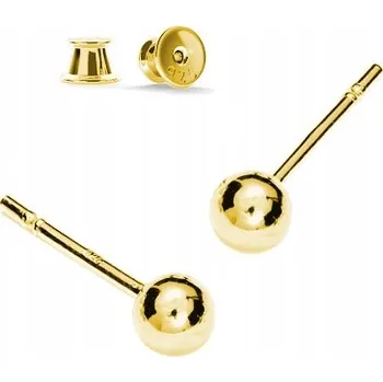 Náušnice Stříbrné 925 pozlacené Náušnice Kuličky 4mm
