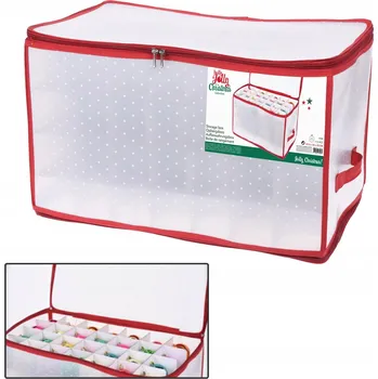 Vánoční dekorace Krabička na ukládání vánočních ozdob 52,5x30x30 cm, 112 přihrádek