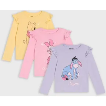 Dívčí oblečení Sinsay - Bavlněná trička s potiskem 3 pack - vícebarevná - 879HE-MLC - 879HE-MLC-116