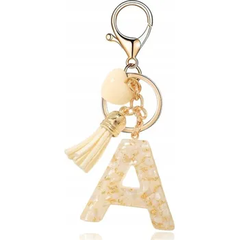 Přívěsek na klíče na klíče ECARLA s písmenem A, bílý motýl a srdce BRL329A