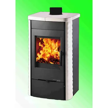 Krbová kamna HAAS+SOHN ALYTUS II. černá bílý kachlový obklad