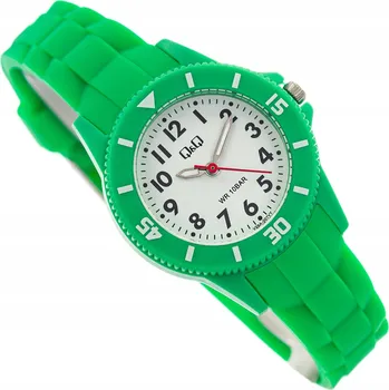Hodinky DÁMSKÉ HODINKY QQ V26A-007VY ZELENÉ MLÁDEŽNICKÉ PRO KAŽDÝ DEN 100M