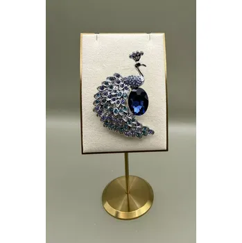 Brož Kovová brož "Safírový páv"