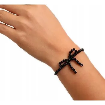 Náramek Náramek z černých korálků – Mašle Šperk pro každý den Dárek