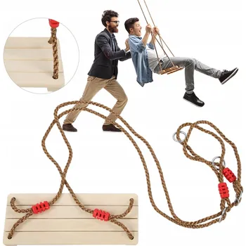 Zahradní houpačka DŘEVĚNÁ ZAHRADNÍ HOUPAČKA PRO DOSPĚLÉ A DĚTI - PRKNO SEDÁTKO