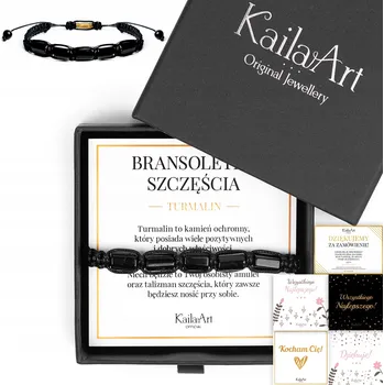 Náramek Náramek s černým turmalínem Pánský Dámský Kameny Turmalín KailaArt