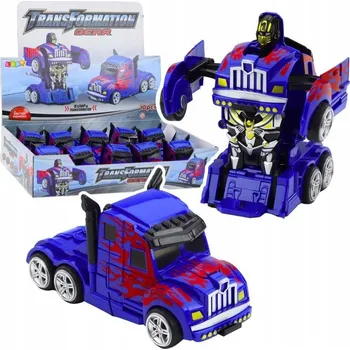 autíčko Náklaďák Auto Robot 2v1 Pohon Červené Vzory Modrá