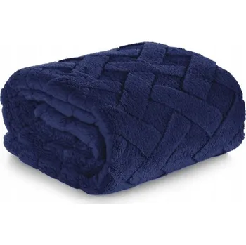 Přehoz na lůžko Přehoz / Deka na Postel CARO Měkký 200x220cm Tmavě Modrá
