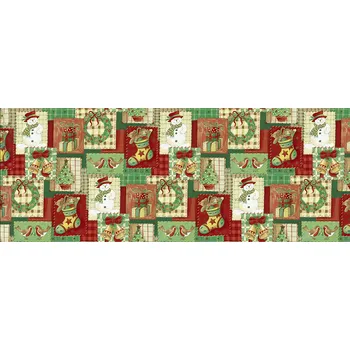 ubrus Sanem Plastik 1186 PVC ubrus Florista (Vánoční Patchwork -- ks -- 140x180 cm Barva: červená, rozměr: 140 cm x 180 cm