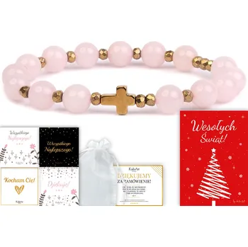 Náramek RŮŽENEC NÁRAMEK S KŘÍŽKEM DÁMSKÝ DESÁTEK KÁMEN KŘEMEN KailaArt