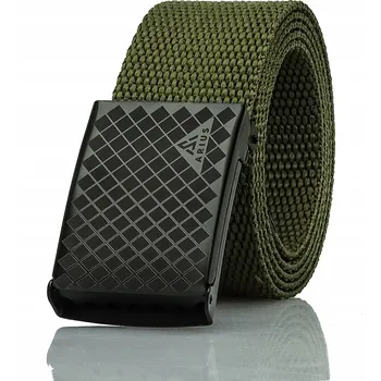 Opasek Pánský Pásek Arius Zelený Khaki 145 cm Dlouhý Vojenský Opasek Kovová Spona