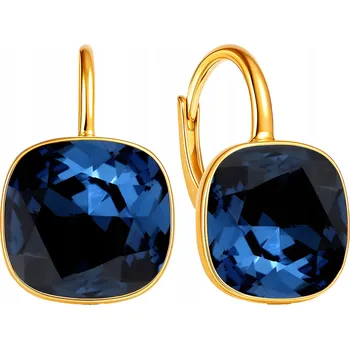 Náušnice Dámské Pozlacené Náušnice s Křišťál, Stříbro 925, Dárek Pro Ženu Visací