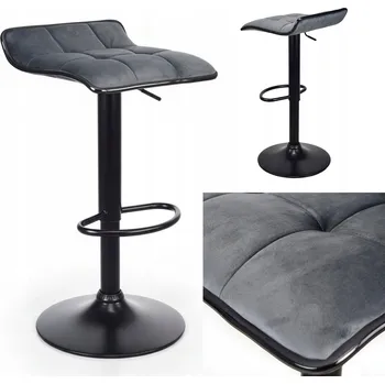 Barová židle Barová Židle, kuchyňská židle, VIA VELVET TMAVĚ ŠEDÁ BL