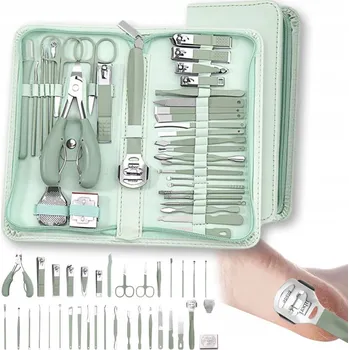 SADA NA MANIKÚRU PEDIKÚRU NA NEHTY 35 DÍLŮ POUZDRO NŮŽKY ŠTÍPAČKY PŘÍSLUŠENSTVÍ