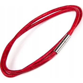 Náramek Náramek, Červený náramek, Pánský náramek kožený 2mm 205mm