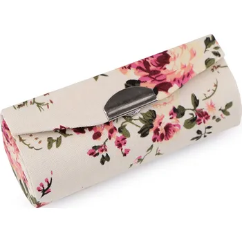 Kosmetická taška Pouzdro na rtěnku se zrcátkem s květy Varianta: 11 krémová světlá, Balení: 12 ks